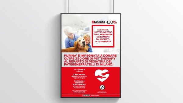 Nel key visual realizzato da ATC per Purina la pet therapy  in collaborazione con la Onlus Frida’s Friend